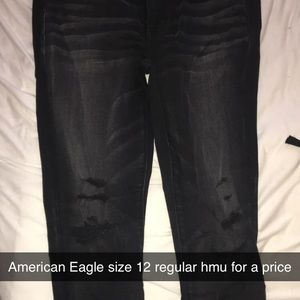 american eagle black ripped jeans